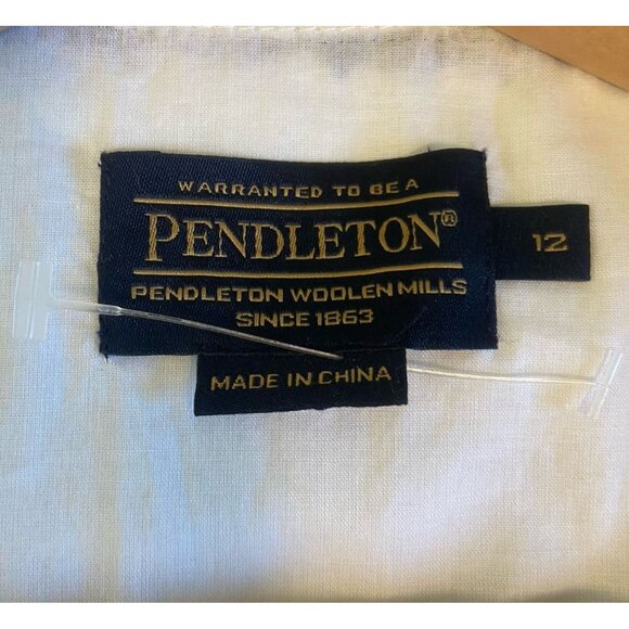 Pendleton Sleeveless A-line Dress Size 12 White Blue Plaid Check Pleated NWT - Picture 4 of 9